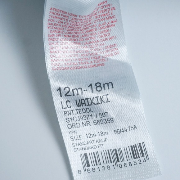 LC Waikiki Denim Pants Kids 12-18m Blue Light Wash Elastic Waist - Picture 5 of 8